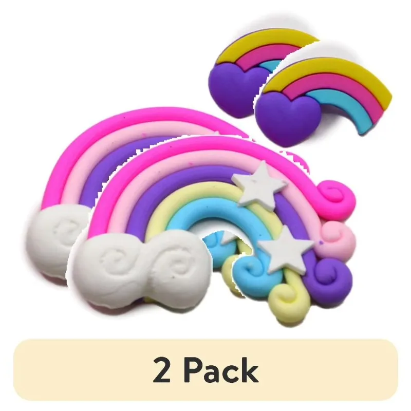 

(2 pack) Buttons, Rainbows, Sewing Fasteners, Multi-Color, 5 Pieces