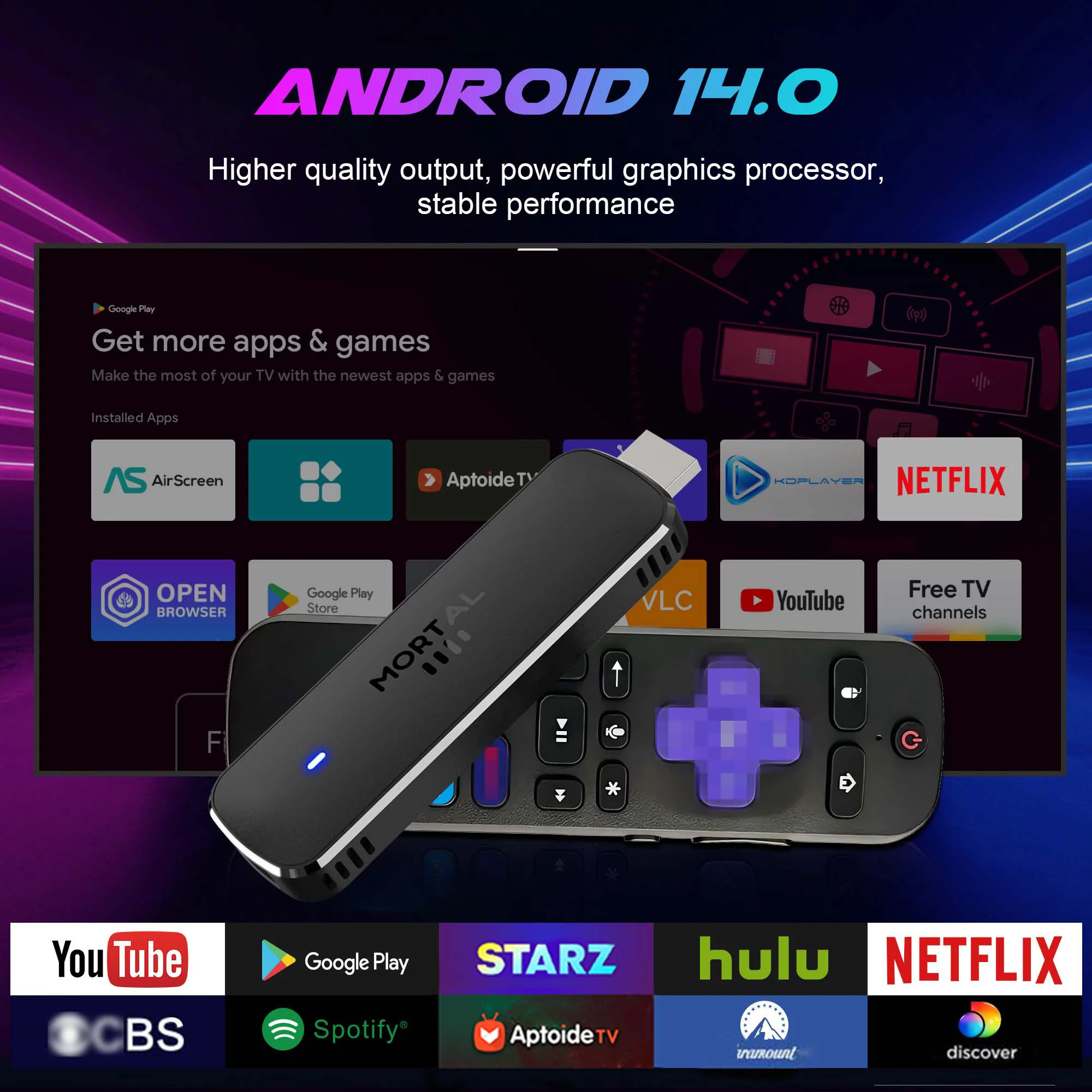 جهاز Mortal Android 14 TV Stick Q8 Ultra رباعي النواة Allwinner H313 Cortex A53 CPU واي فاي 6 جهاز تحكم عن بعد صوتي ذكي يعمل بنظام Android TV Stick TV Dongle