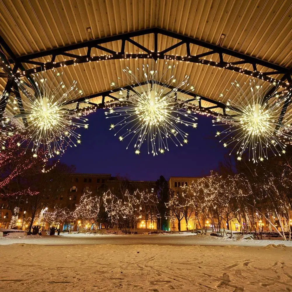 Led guirlanda luzes diy corda de fadas ao ar livre à prova dip67 água ip67 jardim remoto lâmpada natal feriado festa casamento decoração para casa