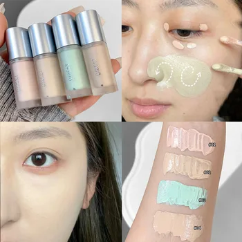 다용도 지속력 있는 매트 컨실러 크림, 다크 서클 여드름 흉터, 녹색 피부 교정기, 얼굴 메이크업 화장품