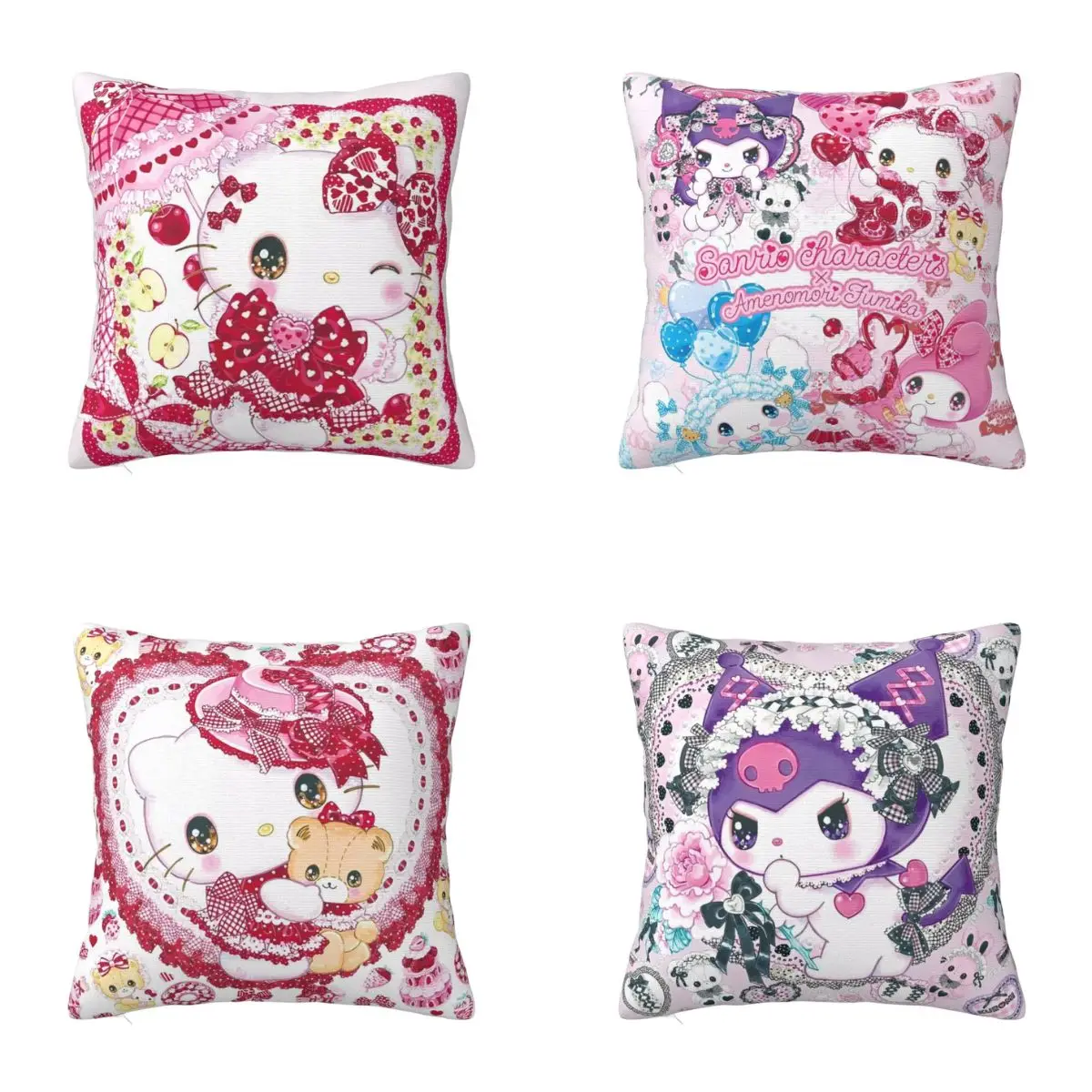 Hello Kitty Pillow Case Sanrio Soft Pillow Cover Cute Funny Cushion Cover Graphic Pillowcases For Sofa Home Decorative