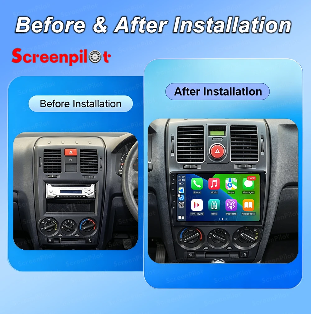 Android 16 For Hyundai Getz 2002 - 2011 RHD 9 Inch Car Radio Stereo Head Unit Multimedia Video Player GPS Navigation 2K QLED 5G