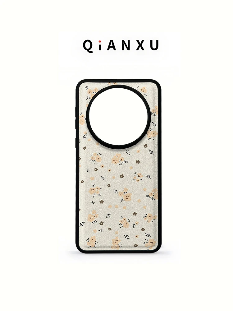 

QX Floral Leather Pattern Mate60 pro Phone Case Women's New Style High Quality Fashionable Personality Protectio...