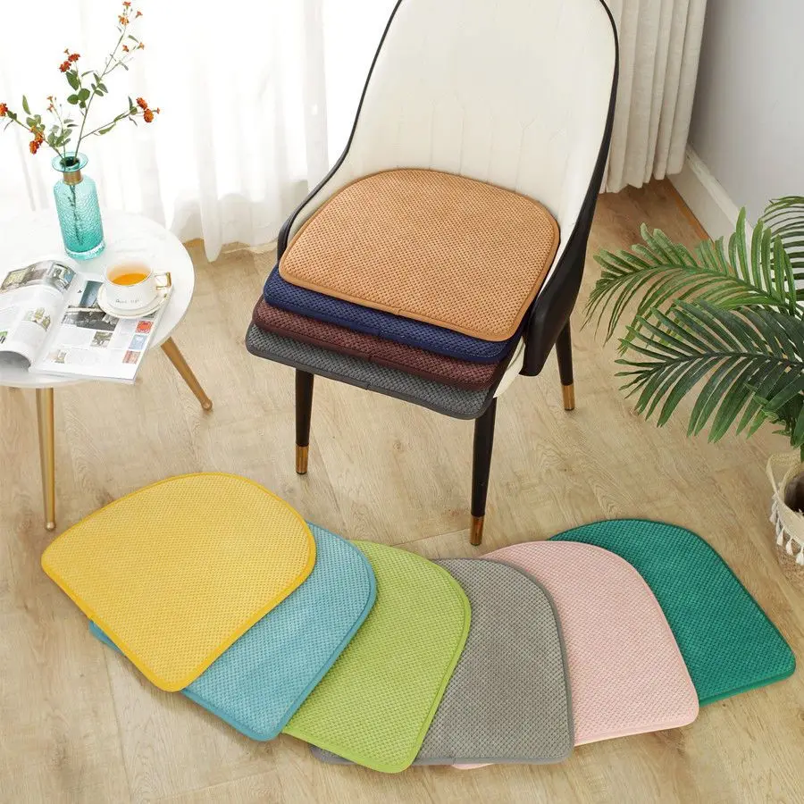 Horseshoe plush warm chair cushion non-slip dining chair case butt table seat cover