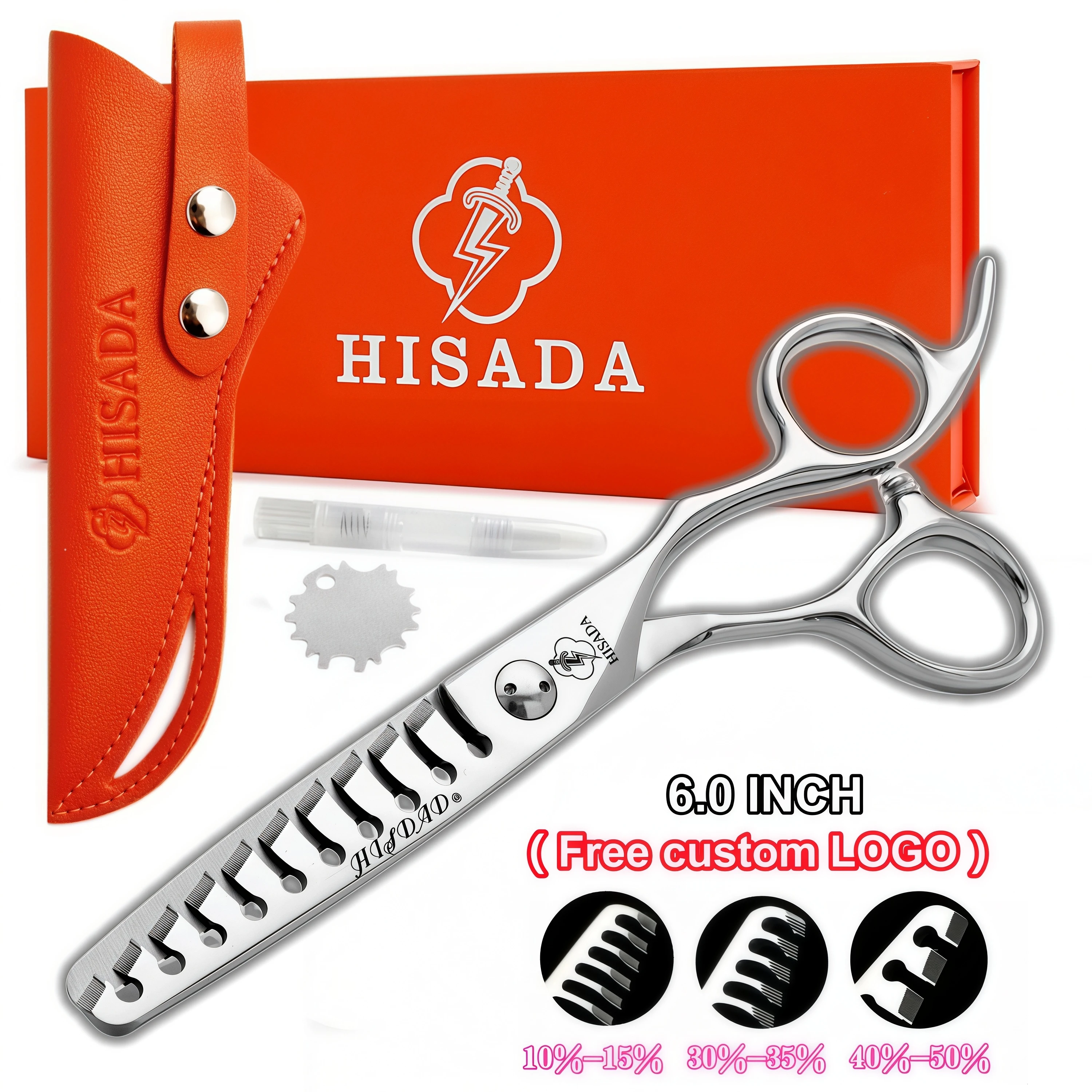 

HISADA Professional Hair Thinning Scissors 6.0 inch Hair Cutting Teeth Shears Scissors Japanese handmade Ergonomic VG10 Steel