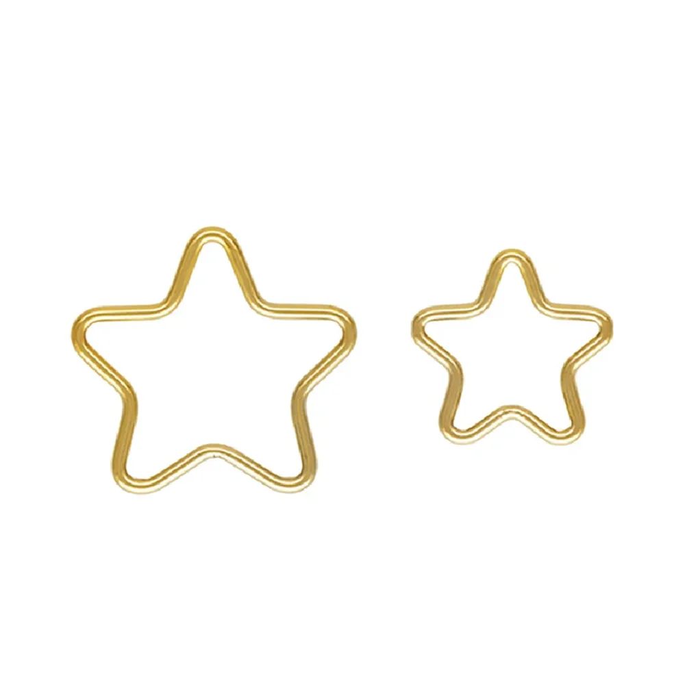 2 Pieces Plain Star Jump Rings 10.5mm 15mm Wire 0.89mm in 14K Gold Filled for Jewelry Making