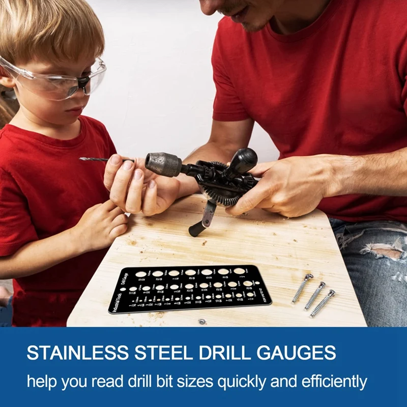 Medidor fracionário do tamanho da broca do calibre do bocado de broca, calibre métrico do bocado de broca de 29 furos para bocado de broca de 1/16 Polegada a 1/2 Polegada