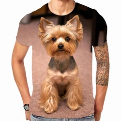 Yorkshire Terrier Puppy T-Shirts Animal Dog 3D Print Men Women Short Sleeve T Shirt Oversized Harajuku Kids Tees Tops Clothing