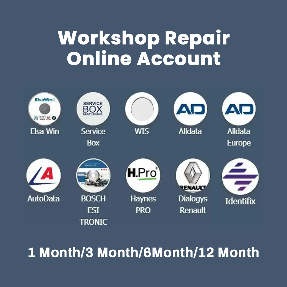 2024 New Workshop Pack Online Account Repair Software for alldata EU USA autodata Elsa Win Haynes PRO WIS ServiceBox Identifix