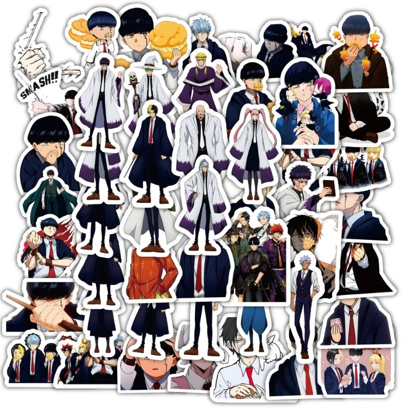 60/30/10PCS Mashle Fin Dort Lance Popular Anime Two-dimensional Peripheral Notebook Desktop Cup Decoration Waterproof Stickers