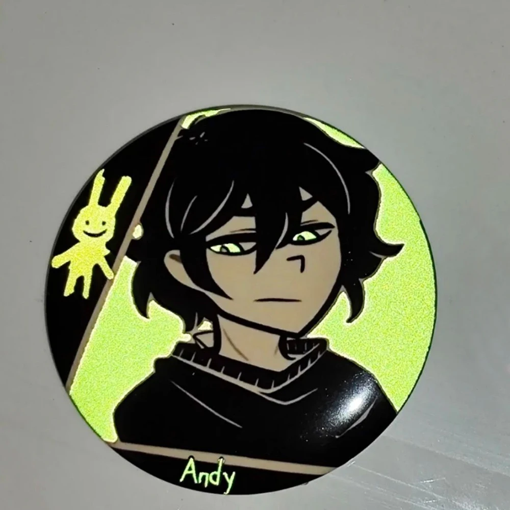 Game The Coffin Of Andy And Leyley Cosplay Badge Metal Reflect Light Brooch Costume Decoration Lapel Pins Unisex Bag Accessories