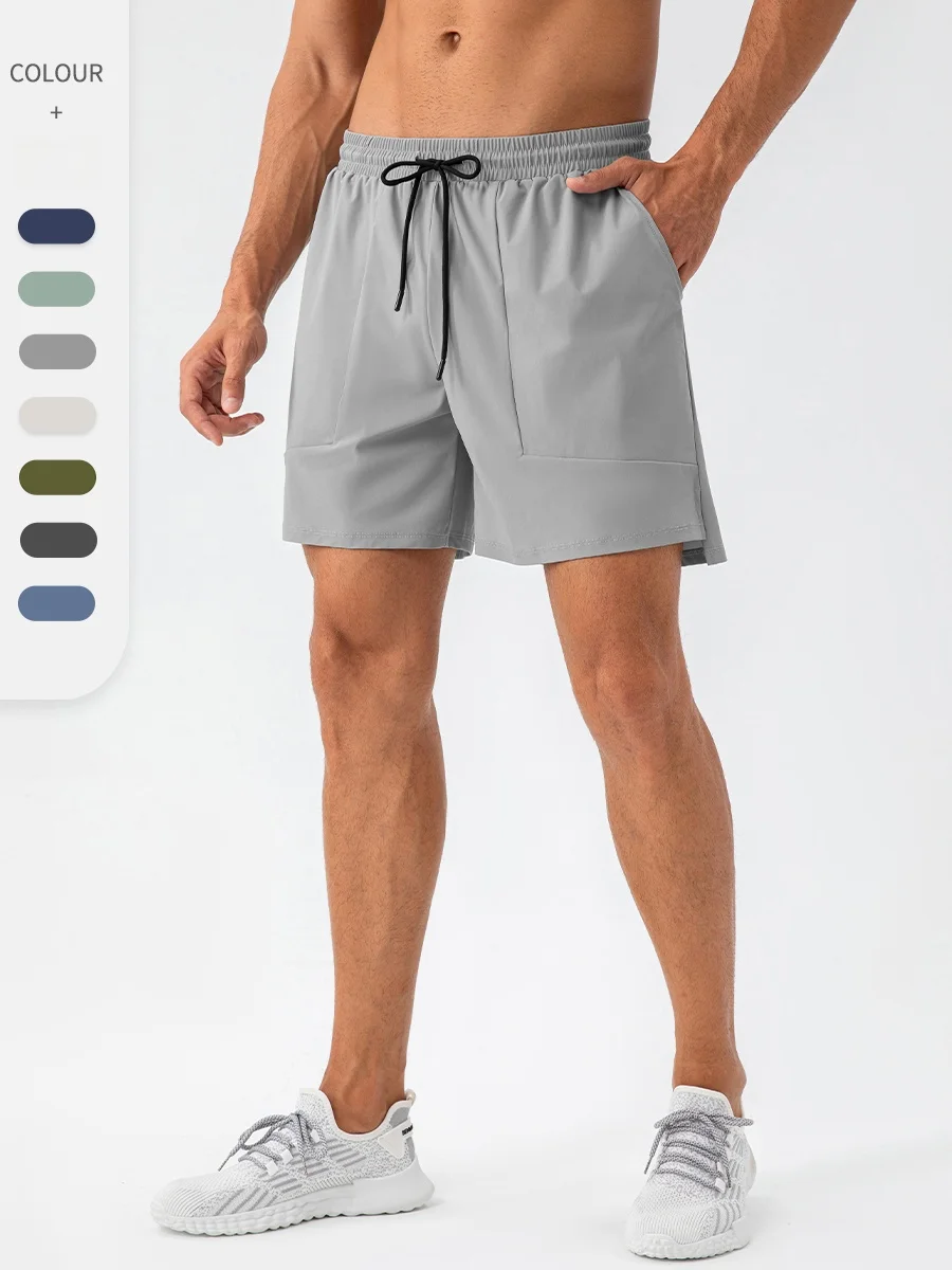 

Охлаждающие дышащие мужские спортивные нейлоновые тренировочные брюки для бега, летние брюки свободного покроя длиной пять четвертей для йоги