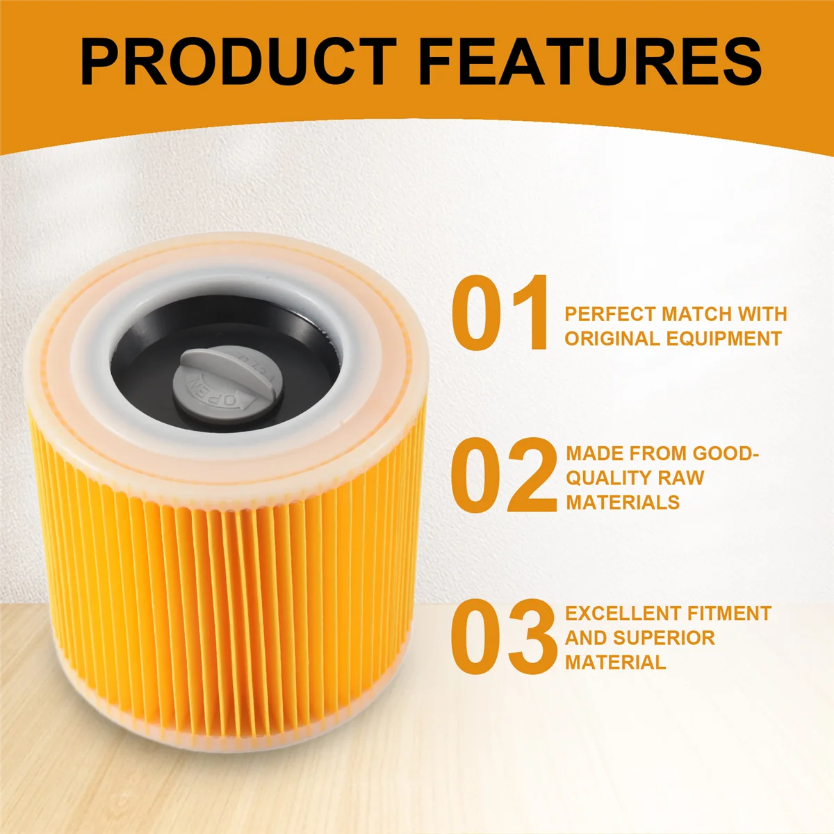 Sostituzione del filtro antipolvere dell'aria per Karcher WD2250 WD3.200 MV2 MV3 WD3 Aspirapolvere Cartuccia Parti del filtro HEPA B