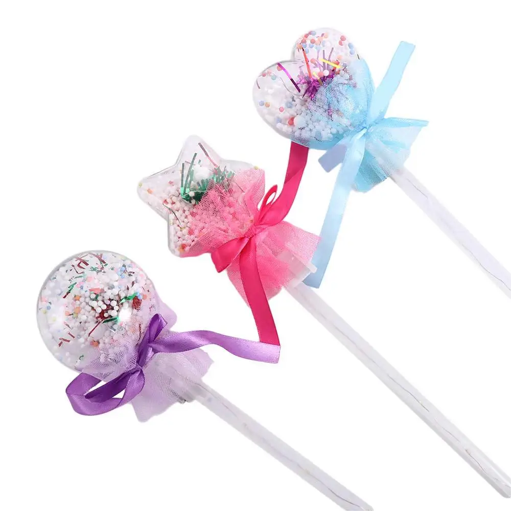 Kids Toy Star Love Heart Cheering Stick Fairy Flashing Wands Rave Toy Glow Stick LED Magic Fairy Stick Light-up Magic Ball Wand