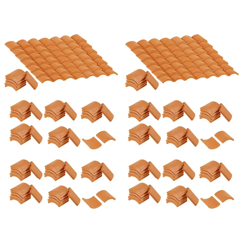 

B05C-600 Pcs Roof Tiles Model Building Set Red Miniature Tiles For DIY Landscape Kitchen Garden Decoration