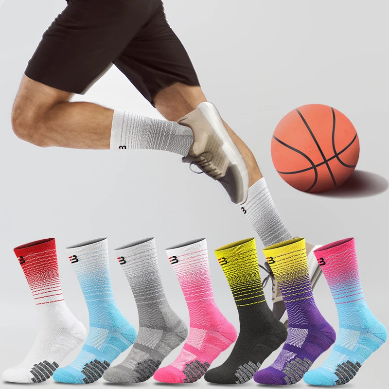 

Mens Sport Crew Socks Performance Athletic Elite Basketball Running Work Full Cushion Long Compression Socks