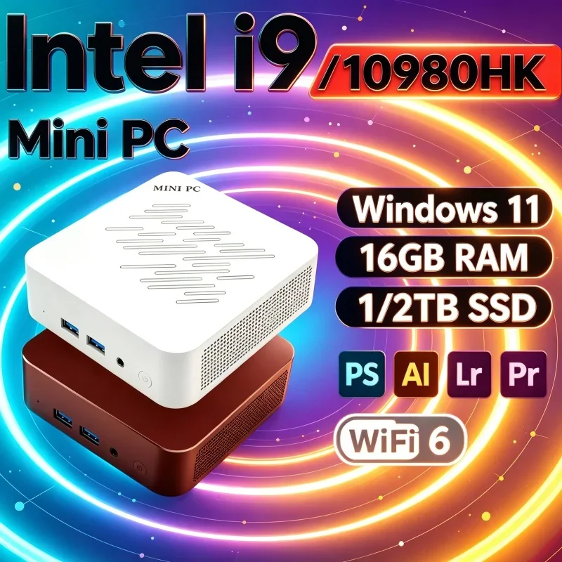 2026 Intel Core I9 10980HK Sublime Mini PC 16GB RAM 1TB SSD Windows 11 4K Pure Gaming PC Commercial Use WIFI 6 BT5.2
