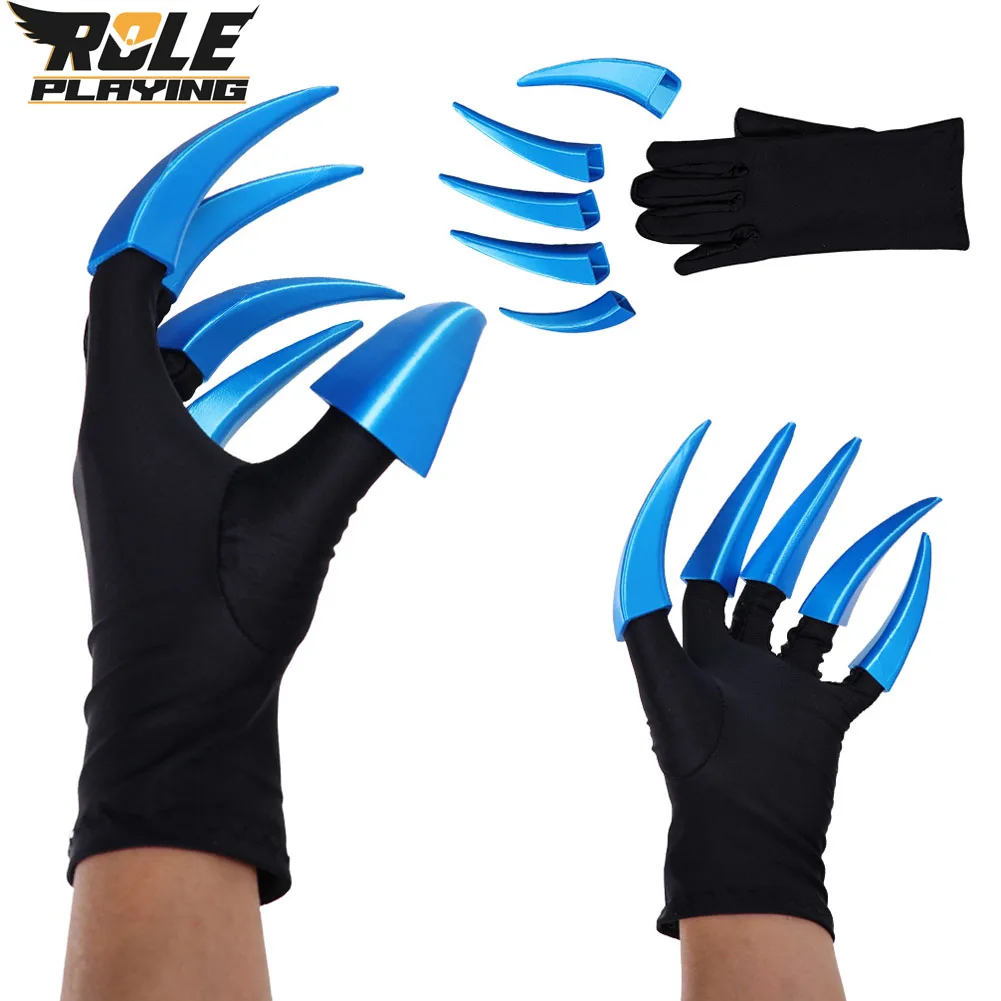 

Маскировка Vox, синие перчатки для косплея, аниме Helluva, косплей, костюм босса, аксессуары для взрослых мужчин, мужской ролевой реквизит, Хэллоуин, карнавал