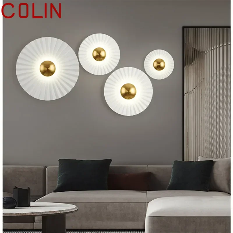 

COLIN Modern Interior Simple Wall Lamp LED Creative White Sconce Lights for Home Living Room Bedroom Bedside Decor