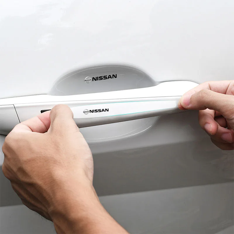 8 قطعة وعاء باب السيارة الخدوش ملصقات لنيسان ألتيما قاشقاي J11 سيلفي جوك ليف ملاحظة تيتان إكستيرا سينترا مقبض حامي #6