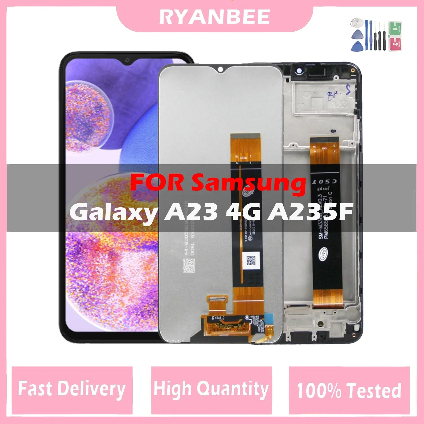 

ЖК-дисплей для Samsung Galaxy A23 A235 SM-A235F/DS A235M, ЖК-дисплей с сенсорным экраном и дигитайзером в сборе для Samsung A235F LCD
