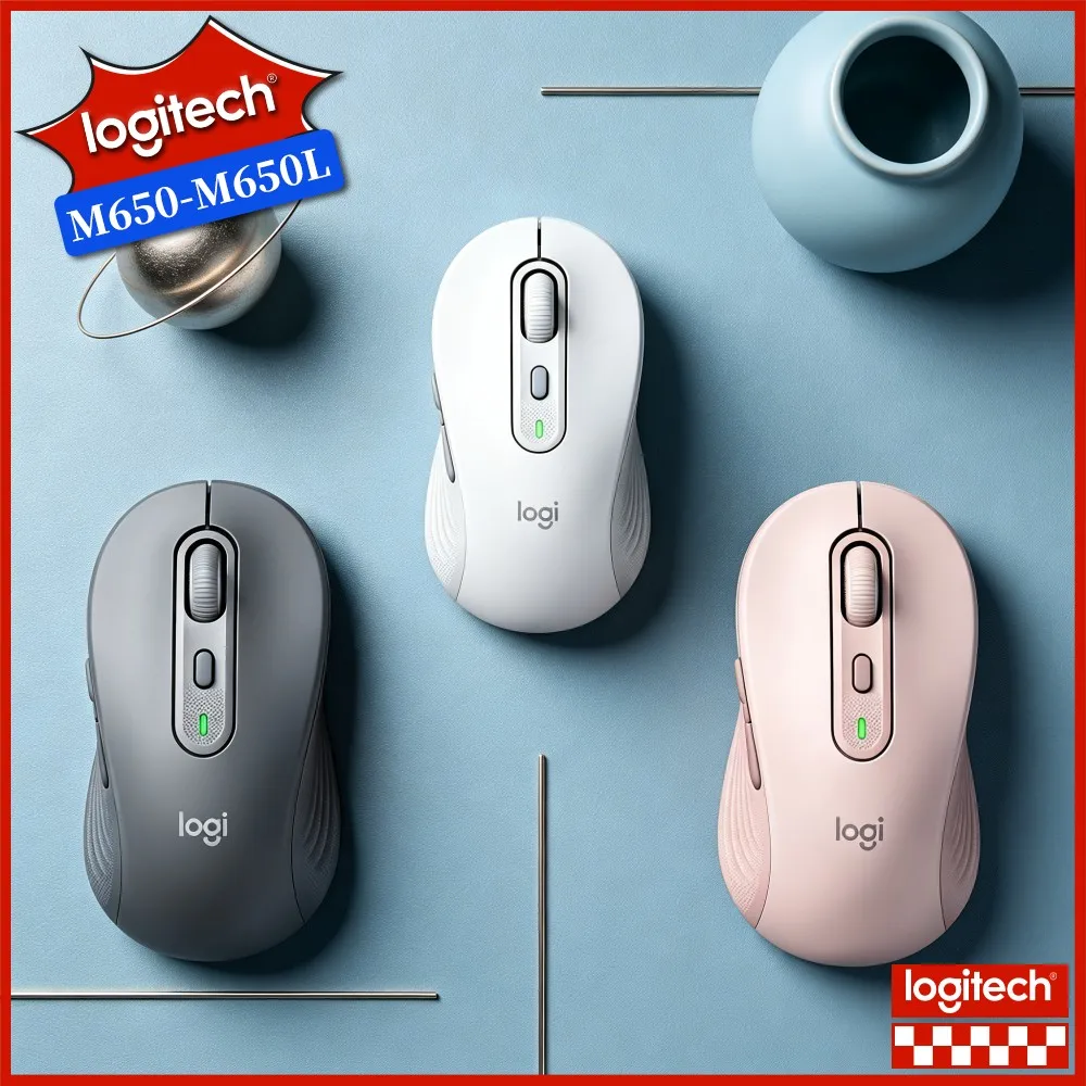 Logitech M650 M650L Silent Optical Mouse 2.4G USB Receiver Quiet Click Design For Home Study Business Desktop Notebook Mice