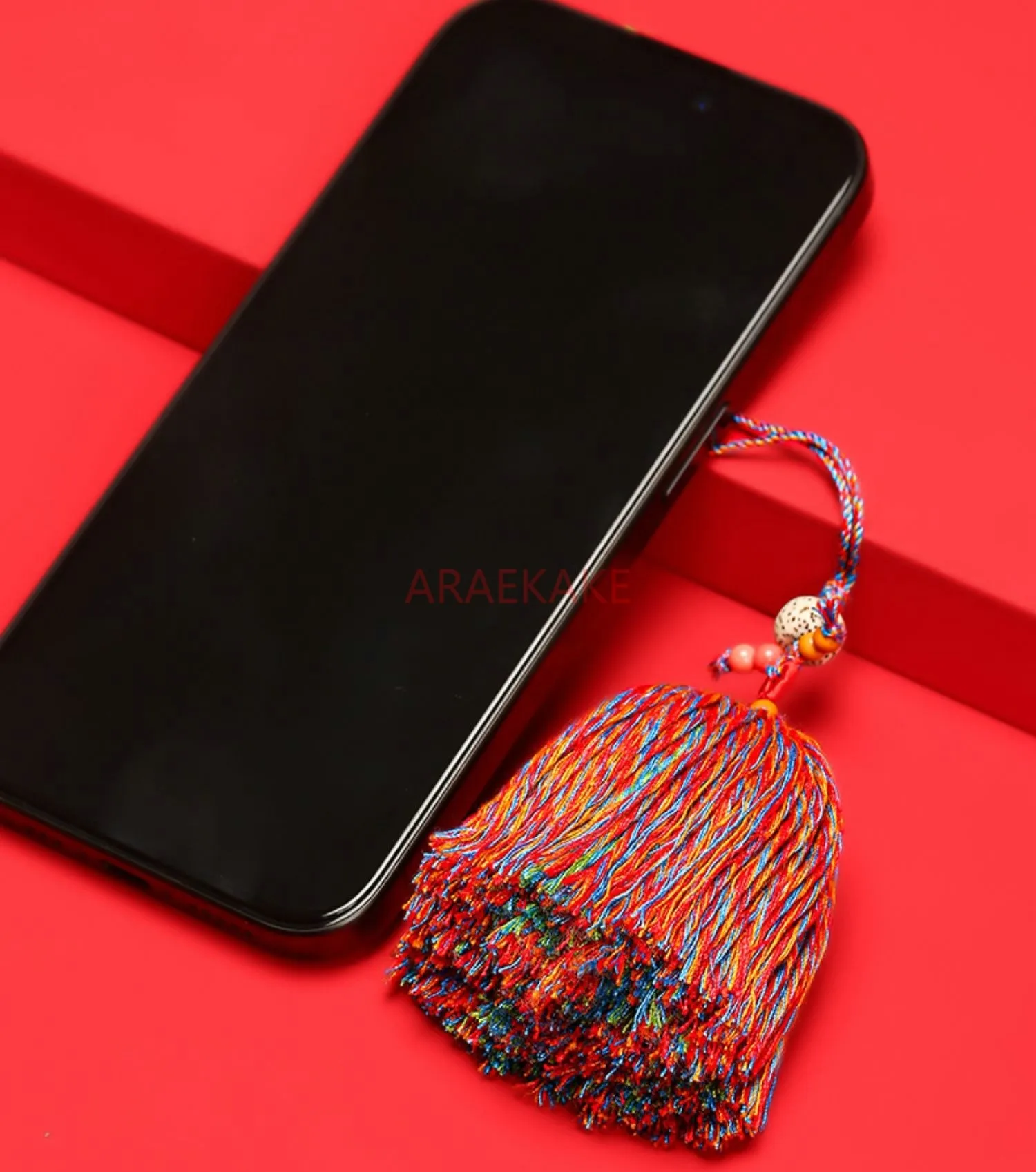 Tibetan colorful tassel keychain new accessories hand woven mobile phone pendant gift accessories