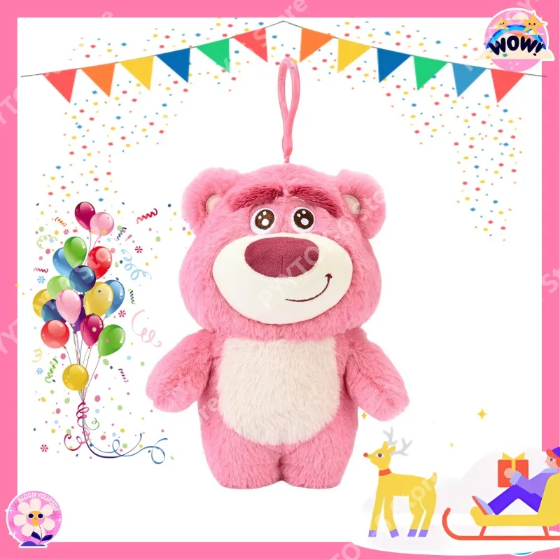 Disney Genuine 20cm Pixar Strawberry Bear ACG Pendant Exquisite Cute Soft Backpack Keychain Birthday Gift Versatile Decoration