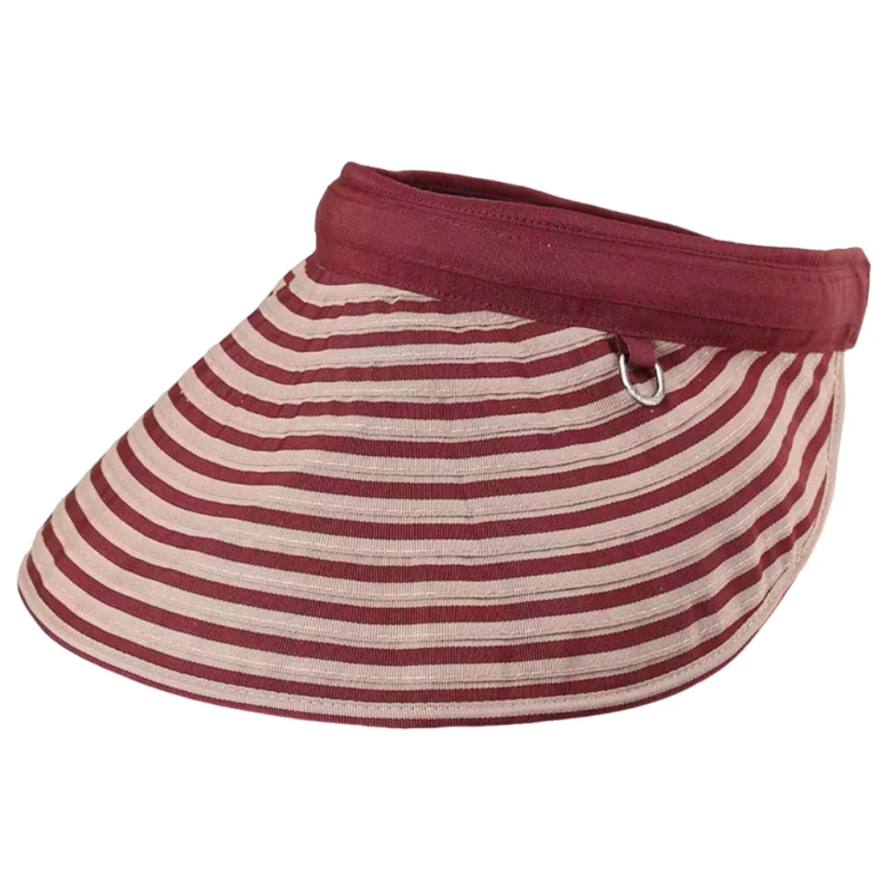 

Foldable Stripe Empty Top Hat Wide Brim Korean Style Striped Headband Lightweight UV Protection Women's Sun Visor Hats
