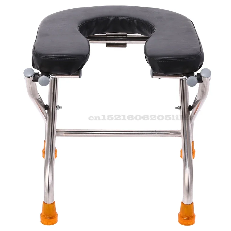 U-Shape Foldable Toilet Chair for Elderly and Disabled, Stainless Steel Toilet Seat, Portable Closestool for Easy Accessibility