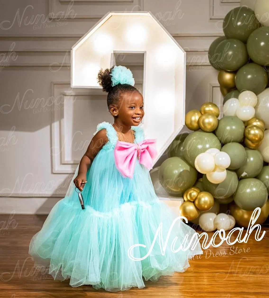 Flower Girl Dress For Wedding with Bow Sleeveless Lovely Girl Birthday Party Floor Length First Holy Communion Gown Customized
