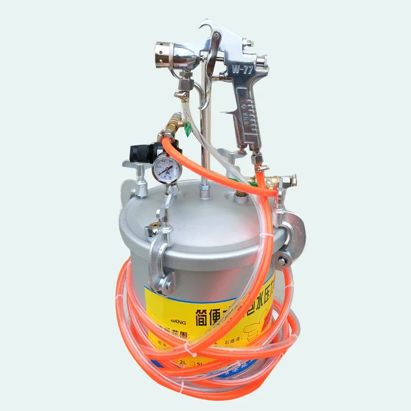 

10 L Up And Down Discharge Pressure Paint Spraying Tank Pressure Tank With RegulatorGun Nozzle Paint Spraying Machine