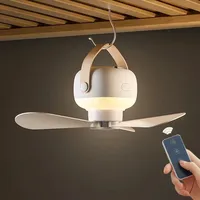 7200mAh Mini Ceiling Fan Wireless Portable Hanging Ceiling Fans with Remote Control Home LED Light USB Rechargeable Electric Fan