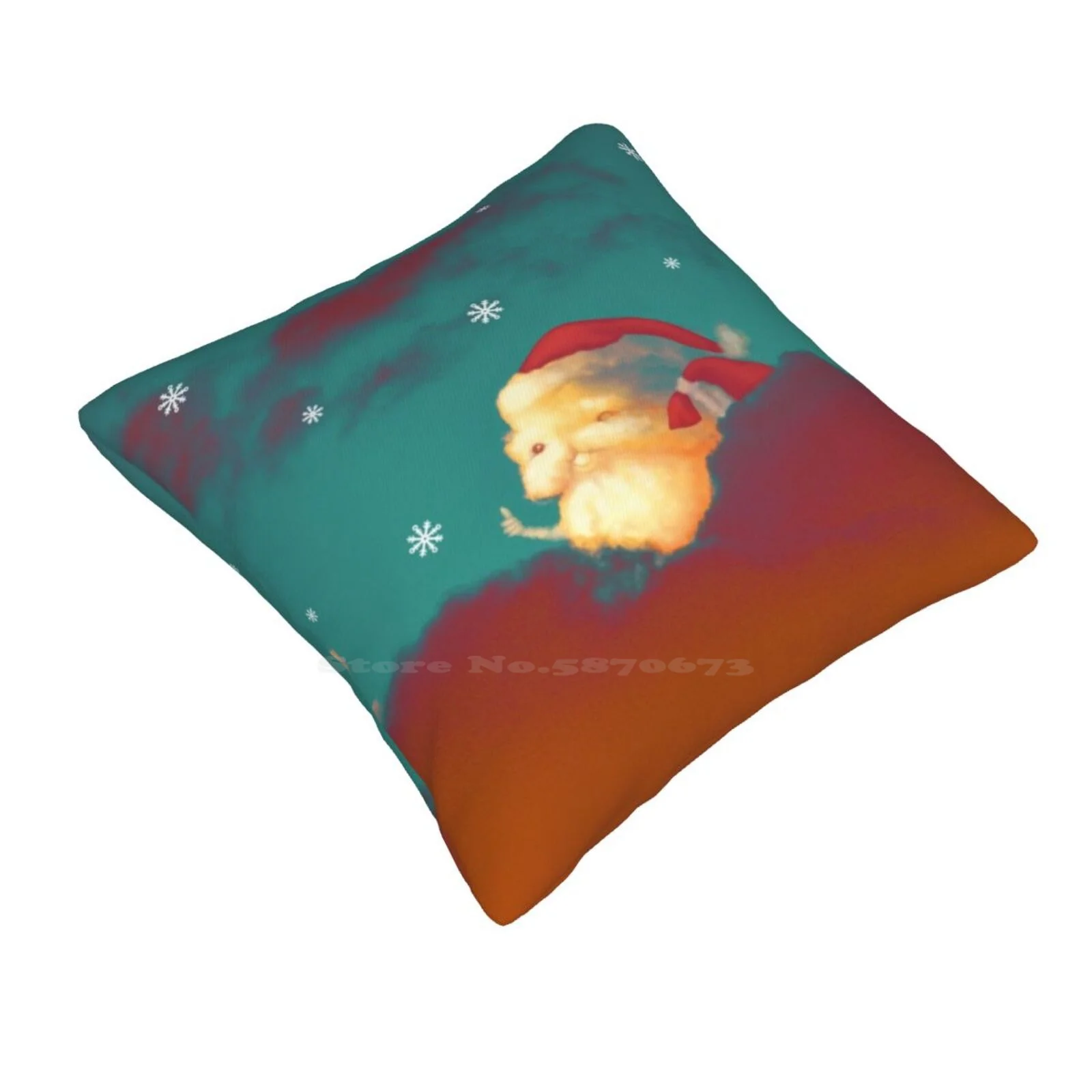 Santa Clouds Funny Cute Decor Square Pillowcase Clouds Cute Sky Christmas Holiday Santa Claus Snow