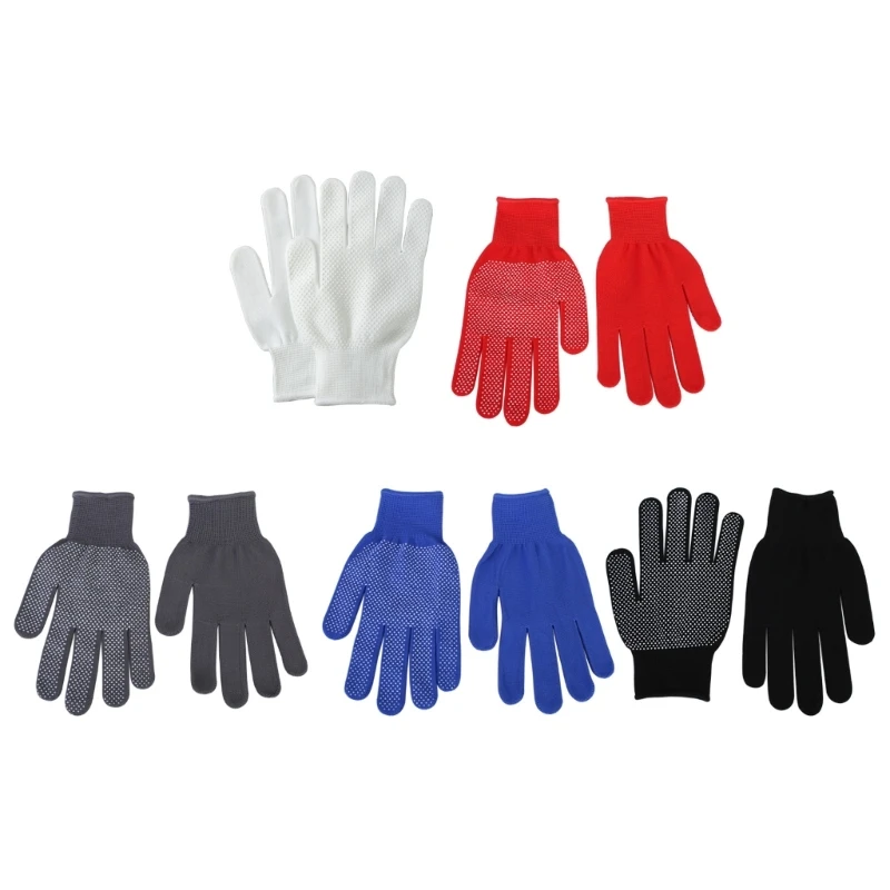 12 Pair Nylon Knit Safety Protections Work Gloves for Industrial Warehouse Gardening Constructions with Side Dots