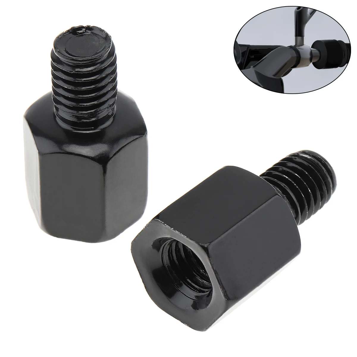 8mm Clockwise Male to 8mm Clockwise Female Thread Rearview Mirror Adapter M8 to M8 Rear View Mirror Extender Screws Bolts