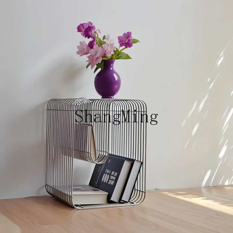 

ZYY household stainless steel small coffee table simple modern creative sofa side table living room balcony magazine