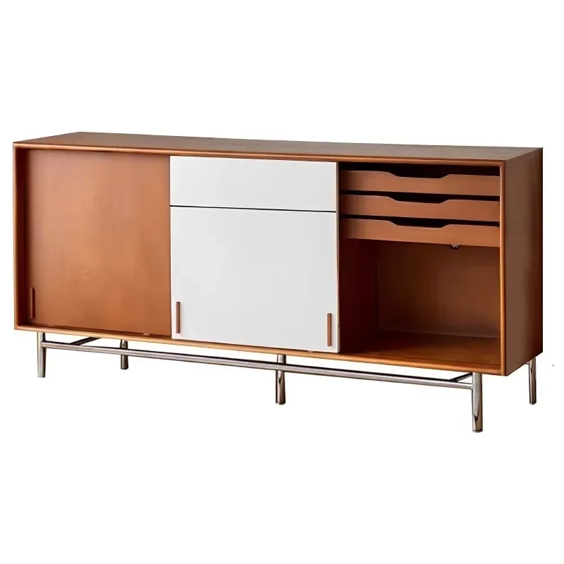 

Nordic solid wood dining side cabinet small apartment drawer retro storage side cabinet