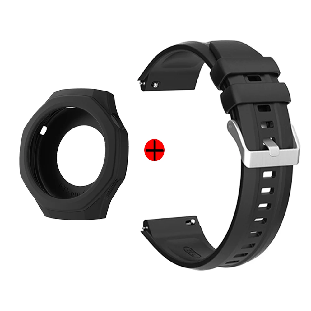 Silicone Strap +Case For Huawei Watch GT 5pro 46mm Watchbands Adjustable Single Color Wristband For Huawei Watch GT 5 Pro 46mm - Image 2