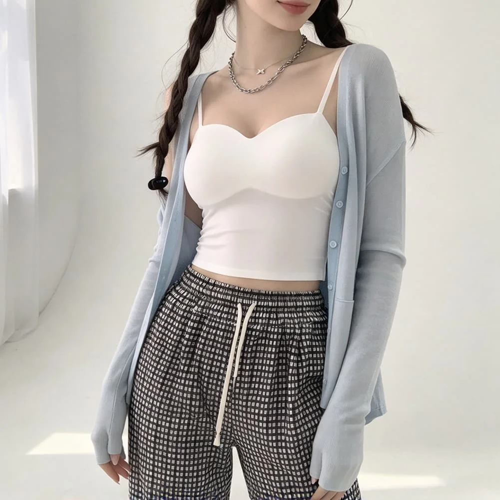 Seamless Strapless Tank For Top Women's Polyester Solid Color Vest Regular Length for Vacation Beach Cycling Summer
