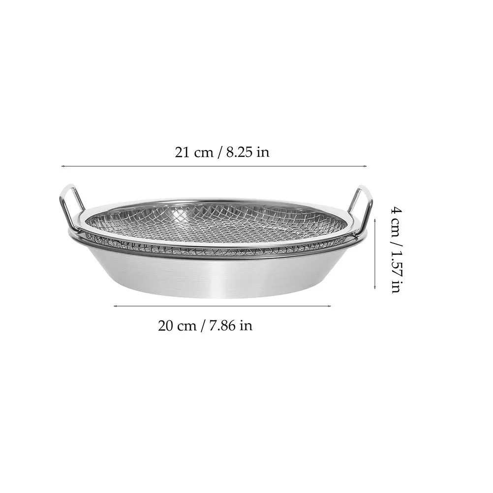 

1Set Stainless Steel Frying Food Strainer Tray Multi-Use Fried Snack Serving Plate for Household Dessert Barbecue