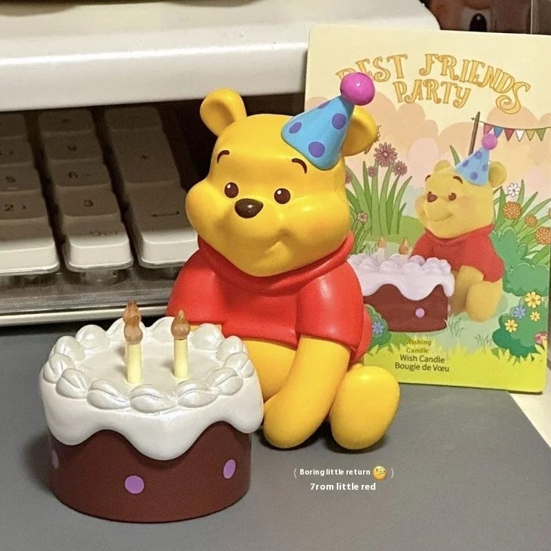 MINISO-caja ciega de fiesta oficial Winnie the Pooh, mejor amigo, modelo de escritorio, adorno Kawaii, regalo de cumpleaños, juguete de Anime para niños