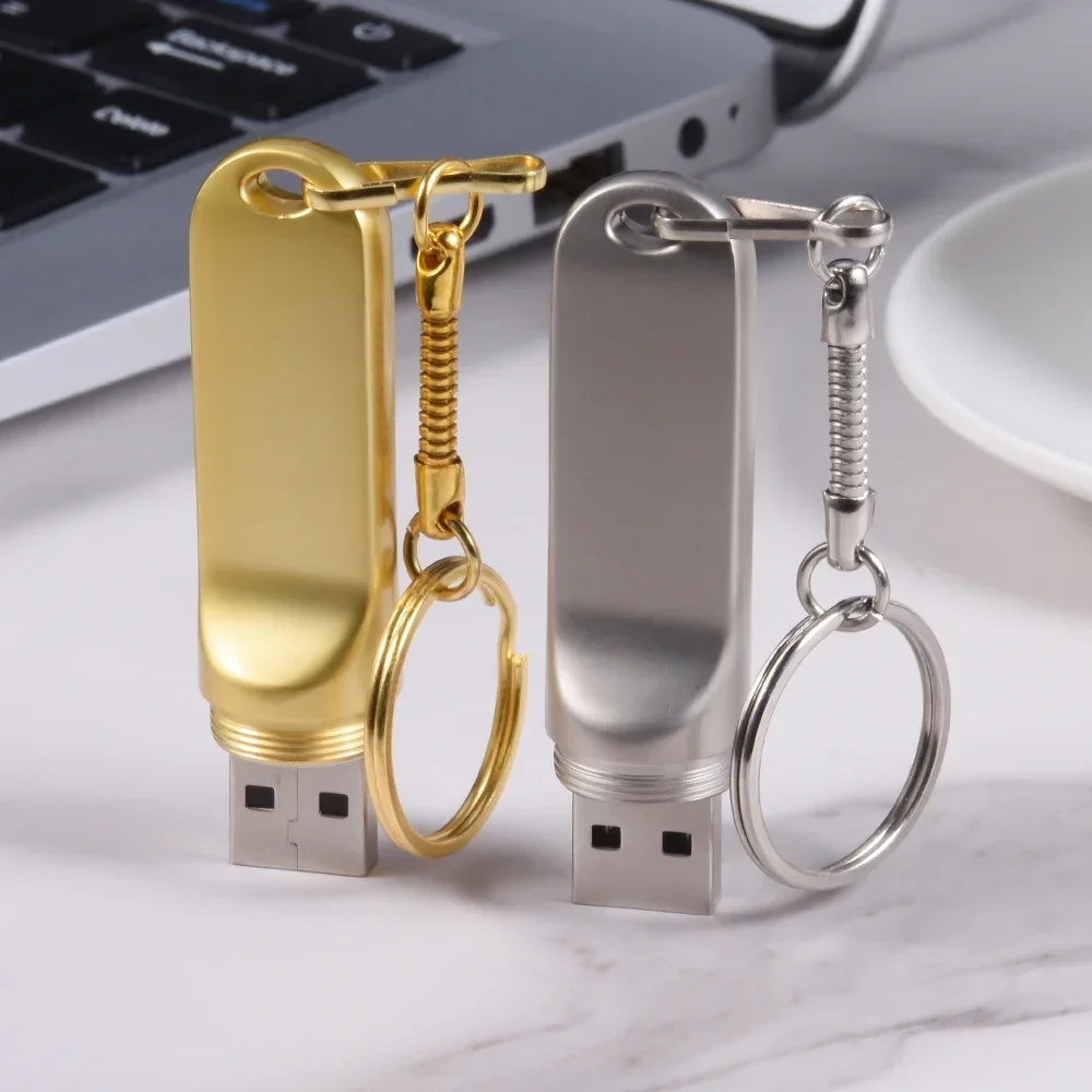 JASTER New Mini Metallic Silver Gold Microphone USB Flash Drive 2.0 64GB 32GB Portable Memory Stick Free Keychain Birthday Gift