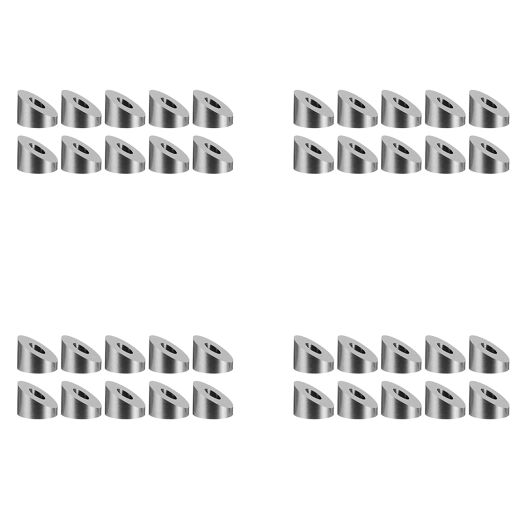 ABFI T316 Arandela biselada de ángulo de 30 grados de 1/4 pulgadas de acero inoxidable para kit de barandilla de cable de cubierta de 1/8 a 3/16 pulgadas (40 piezas)