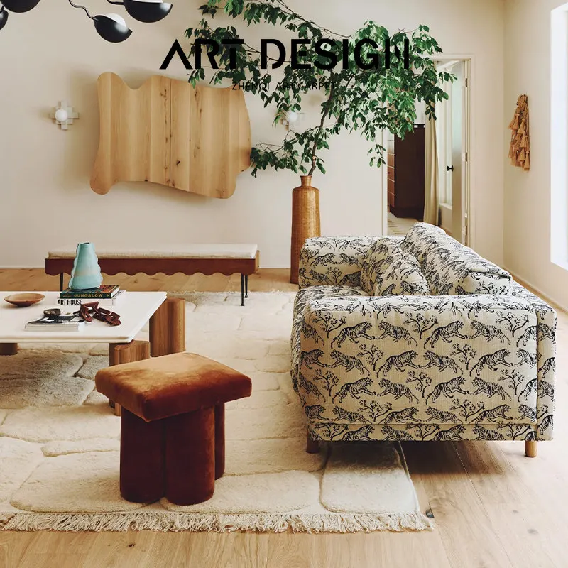 Simple Plain Color Wool Carpet Large Handmade Luxury Home Area Rug Decoration 3D Carved Thick Soft Bedroom Carpets New Sofa Mat