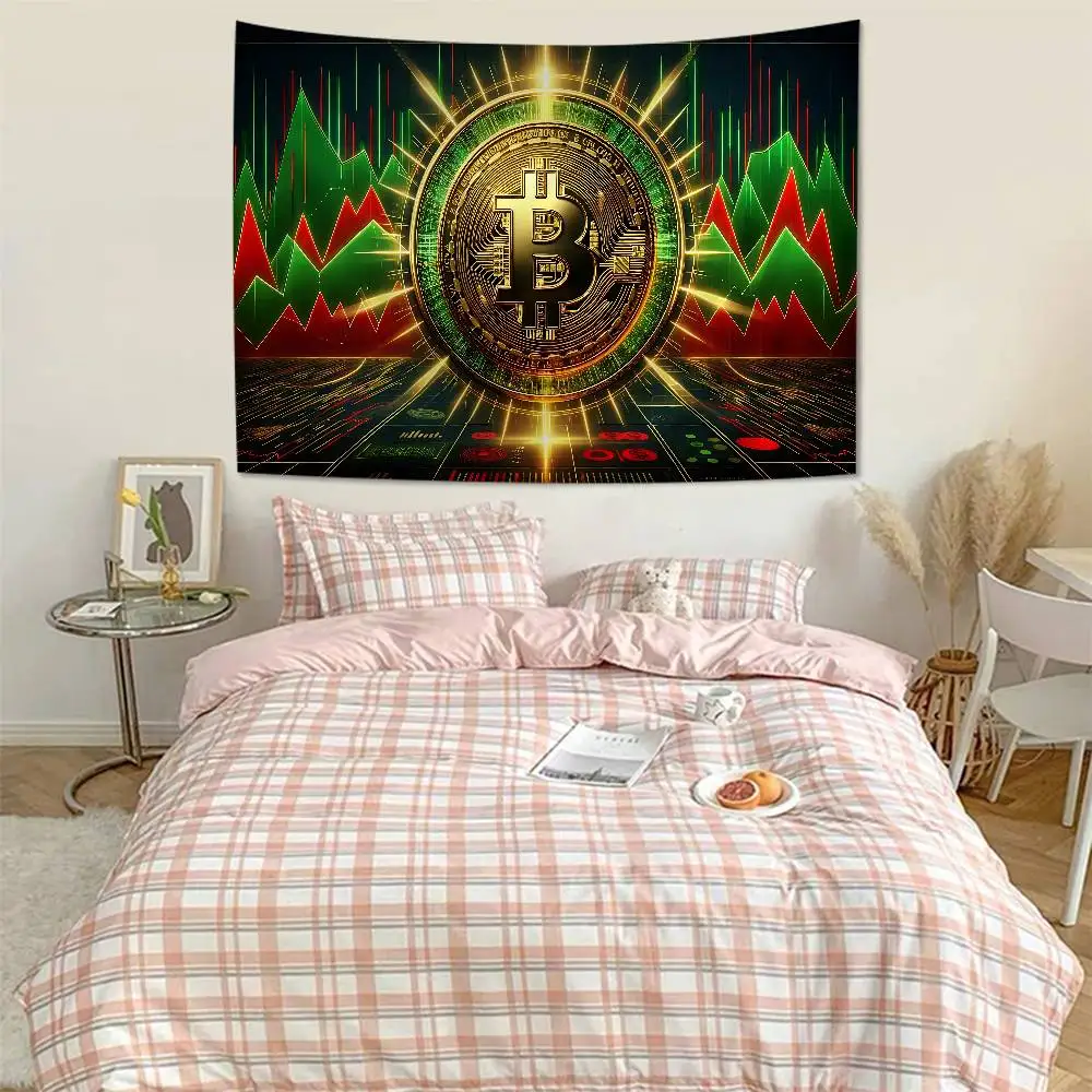Bitcoin Hanging Bohemian Tapestry Bohemian Wall Tapestries Mandala Kawaii Room Decor