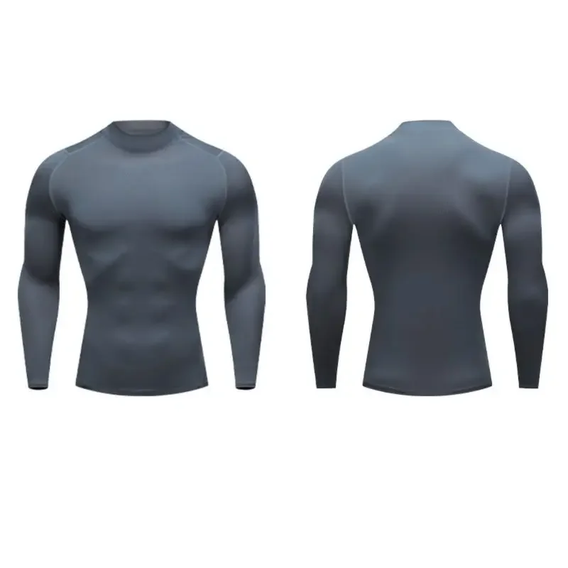 Compression Quick Dry Long Sleeves T-shirts for Men Breathable Running Basketball Fitness Training T-shirts Outdoor Sports