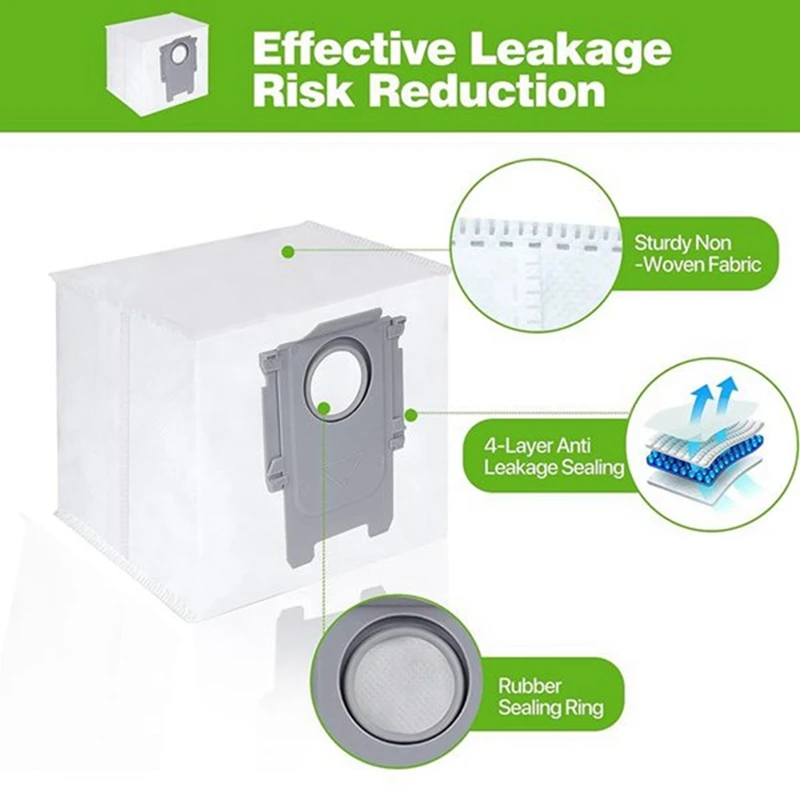 PROMOTION! 6 Replacement Vacuum Cleaner Bags For Roborock S8+, S8 Pro Ultra, S7 Maxv Ultra, Q5, Q5+, Q7+, And Q7 Max+