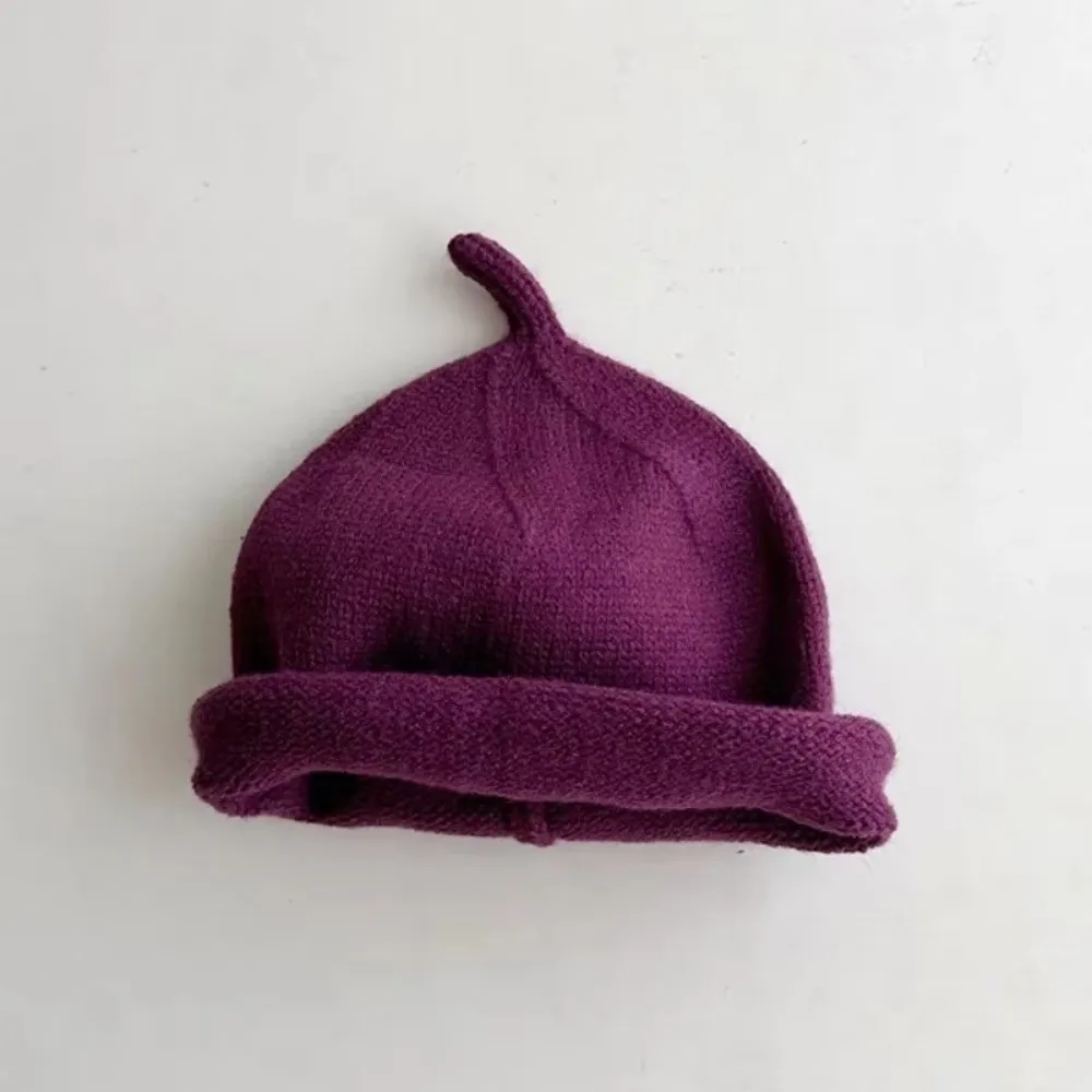 

Cute Solid Color Kids Winter Hats Knitted Winter Warm Crochet Bonnet Baby Photography Props Thick Children Beanies Cap