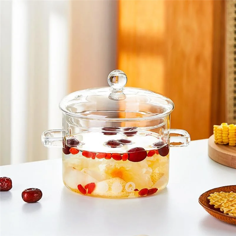 A19I-poêles en verre pour la cuisson sur cuisinière- 1,9 L/64Oz-poêle en verre résistant à la chaleur avec couvercle, passe au micro-ondes et au lave-vaisselle